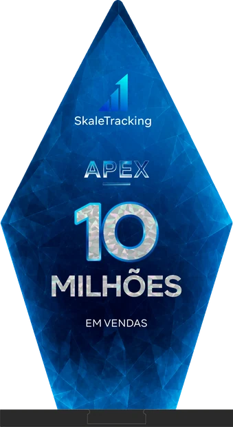 Troféu Apex, gema Diamante, entregue ao cruzar R$ 10 milhões + em vendas